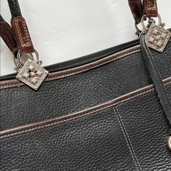 Vintage Brighton Black/ Crocodile Braided Handle Shoulder Bag - Picture 4 of 9